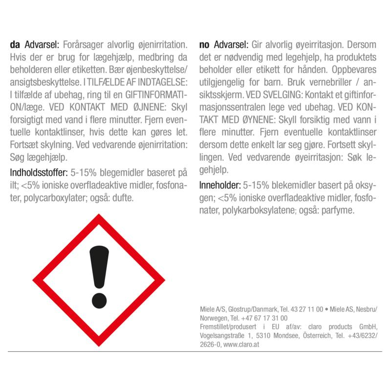 MIELE INTENSE CLEAN VASK & OPVASK