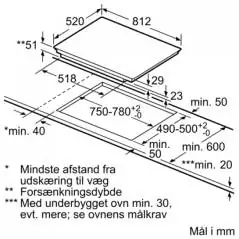 Siemens Kogeplade 80cm.