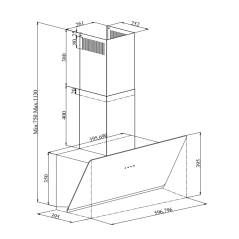Silverline Skrå emhætte 60cm.