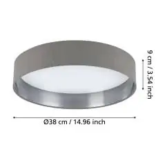 Maserlo 2 Plafond grå