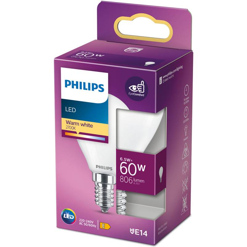 PHILIPS LED KRONE MINI E14 6,5W GLAS