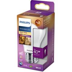 PHILIPS LED E27 3,4W GLAS DÆMPBAR