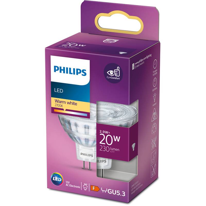 PHILIPS LED GU5,3 2,9W GLAS