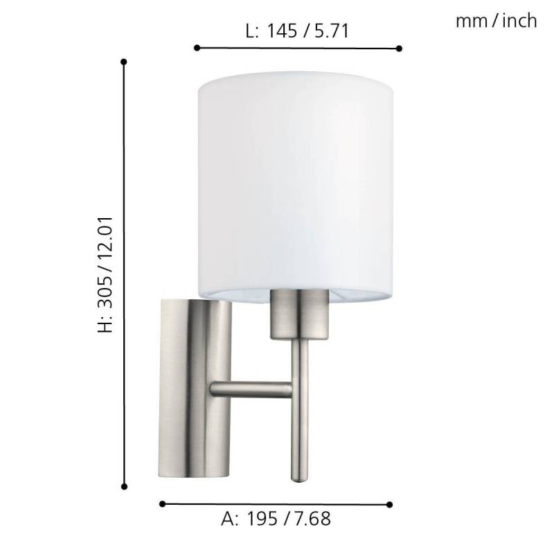 copy of PASTERI VÆG LAMPE HVID