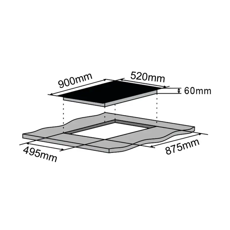 JI 9023 P-MG - 90 cm kogeplade JI 9023 P-MG - 90 cm kogeplade